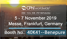 2019.11.05-11.07，CPHI Worldwide 2019, Messe Frankfurt, Germany, Booth No.: 40K41